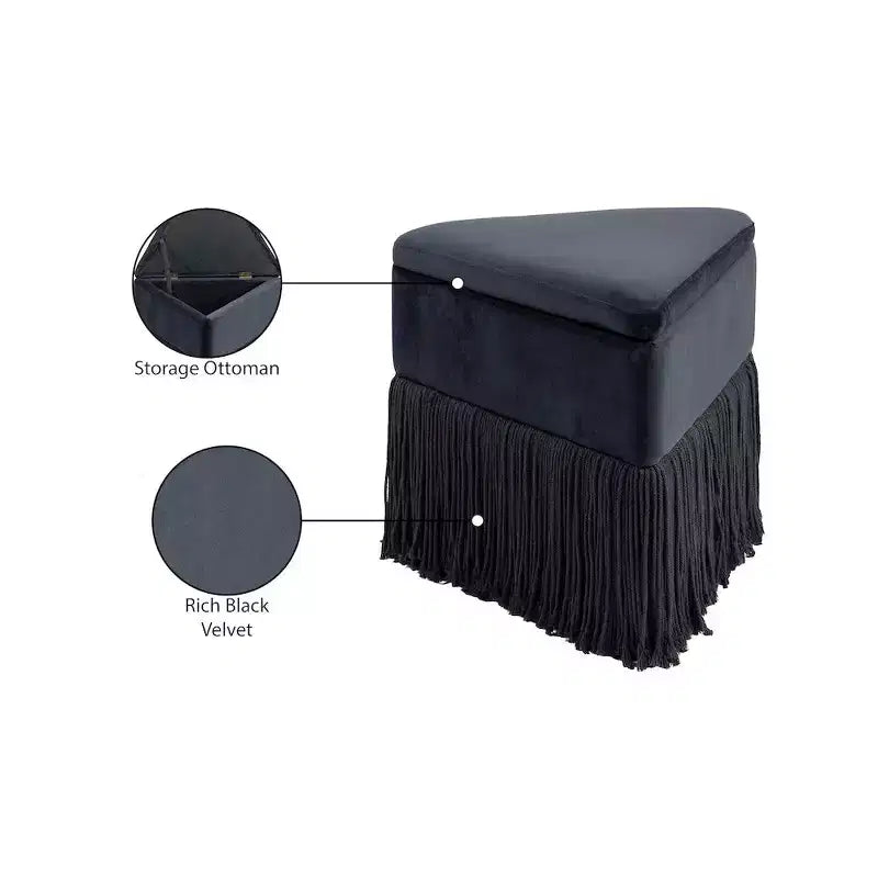 Meridian Furniture, Pouf/Sgabello in Velluto Trivoli