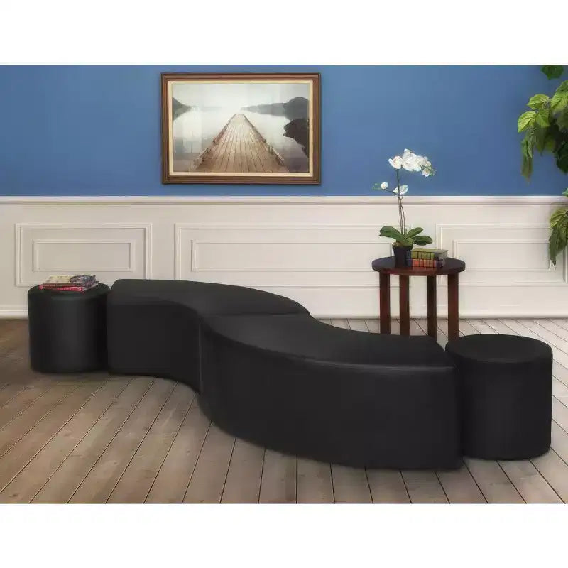 Regency, pouf rotondo in vinile Logan (set da 2)