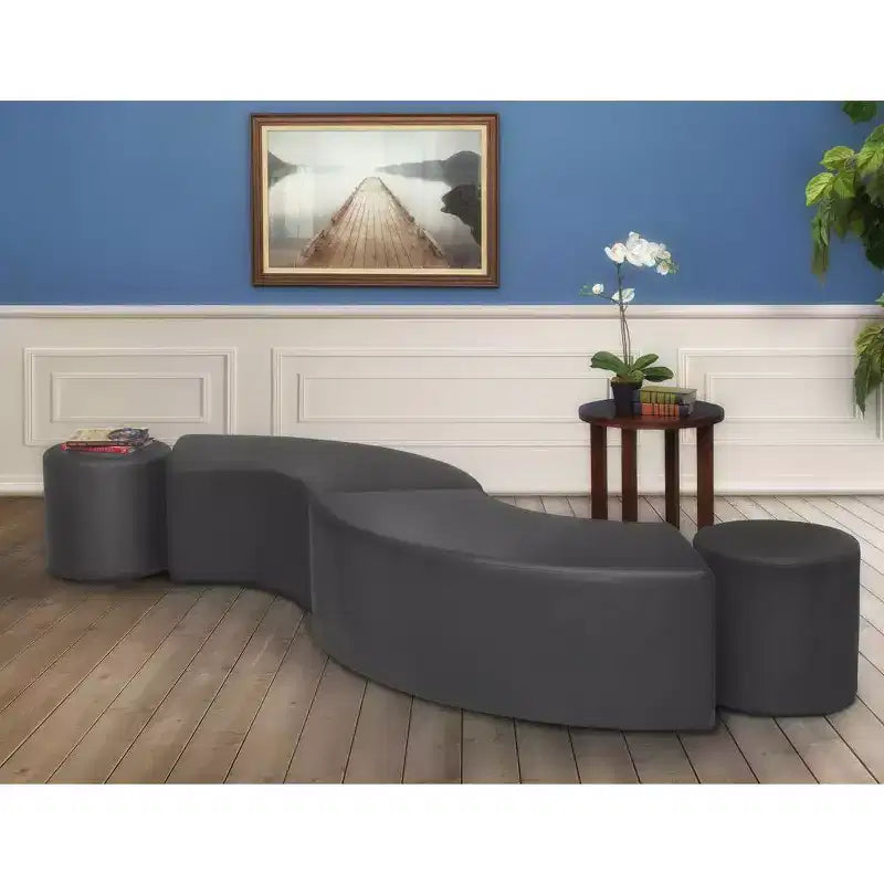 Regency, pouf rotondo in vinile Logan (set da 2)