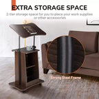 Yescom Leggio in Legno con 4 Rotelle Bloccabili a 360 Gradi, Piano Inclinabile, Altezza Regolabile 33-46 Pollici, Scaffali, Pulpiti per Chiese Marrone, 23L x