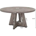 Tavolo da pranzo rotondo grande in legno Okak Farmhouse con base a croce, tavolo da pranzo in legno per sala da pranzo, angolo colazione