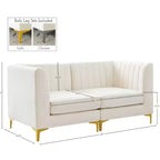 Meridian Furniture, divano componibile Alina in velluto