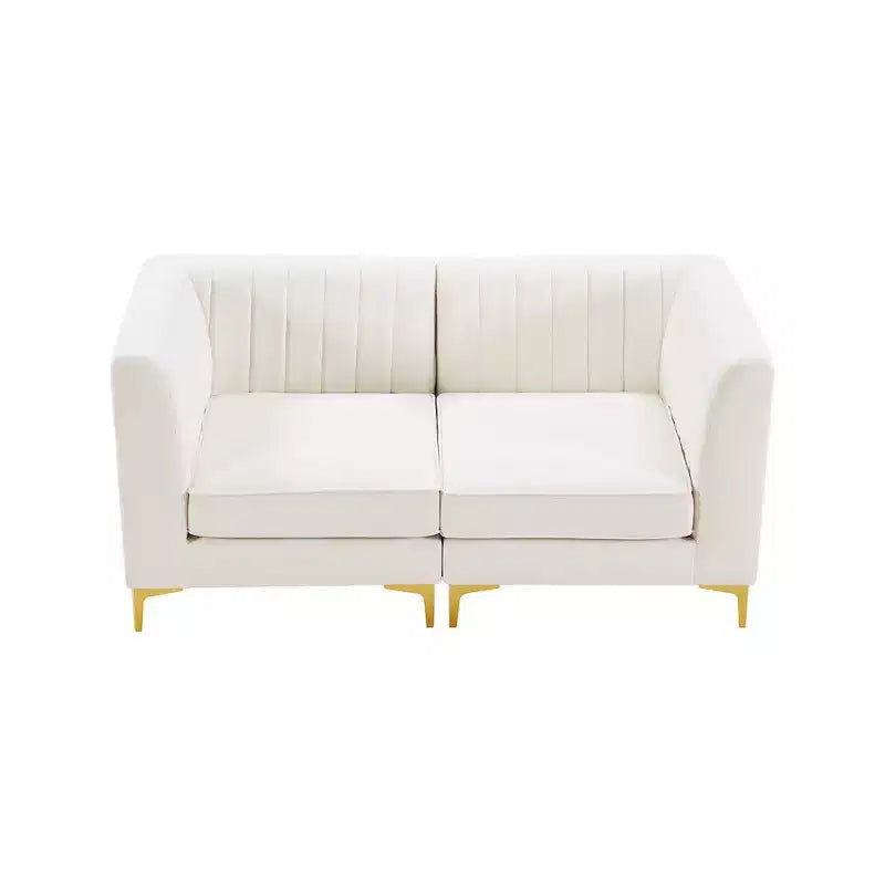 Meridian Furniture, divano componibile Alina in velluto