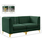 Meridian Furniture, divano componibile Alina in velluto