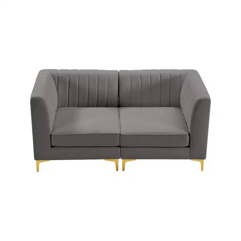 Meridian Furniture, divano componibile Alina in velluto