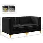 Meridian Furniture, divano componibile Alina in velluto