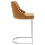 Bekrvio Set di 2 sgabelli da bar, altezza bancone 26 pollici con schienale - Base a U in acciaio rivestita in pelle PU/velluto per isola della cucina
