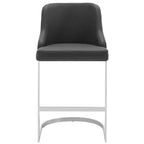 Bekrvio Set di 2 sgabelli da bar, altezza bancone 26 pollici con schienale - Base a U in acciaio rivestita in pelle PU/velluto per isola della cucina