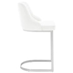 Bekrvio Set di 2 sgabelli da bar, altezza bancone 26 pollici con schienale - Base a U in acciaio rivestita in pelle PU/velluto per isola della cucina