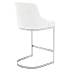 Bekrvio Set di 2 sgabelli da bar, altezza bancone 26 pollici con schienale - Base a U in acciaio rivestita in pelle PU/velluto per isola della cucina