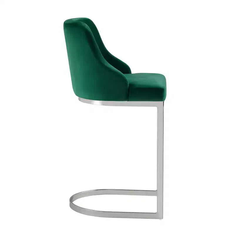 Bekrvio Set di 2 sgabelli da bar, altezza bancone 26 pollici con schienale - Base a U in acciaio rivestita in pelle PU/velluto per isola della cucina