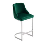 Bekrvio Set di 2 sgabelli da bar, altezza bancone 26 pollici con schienale - Base a U in acciaio rivestita in pelle PU/velluto per isola della cucina