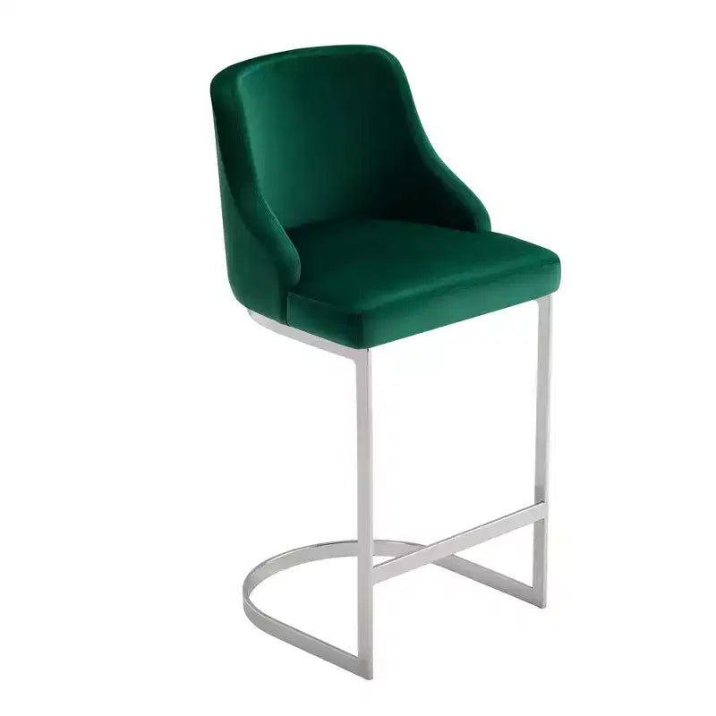 Bekrvio Set di 2 sgabelli da bar, altezza bancone 26 pollici con schienale - Base a U in acciaio rivestita in pelle PU/velluto per isola della cucina