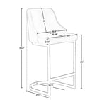 Bekrvio Set di 2 sgabelli da bar, altezza bancone 26 pollici con schienale - Base a U in acciaio rivestita in pelle PU/velluto per isola della cucina