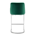 Bekrvio Set di 2 sgabelli da bar, altezza bancone 26 pollici con schienale - Base a U in acciaio rivestita in pelle PU/velluto per isola della cucina