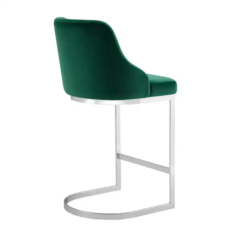 Bekrvio Set di 2 sgabelli da bar, altezza bancone 26 pollici con schienale - Base a U in acciaio rivestita in pelle PU/velluto per isola della cucina