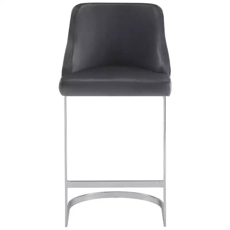 Bekrvio Set di 2 sgabelli da bar, altezza bancone 26 pollici con schienale - Base a U in acciaio rivestita in pelle PU/velluto per isola della cucina