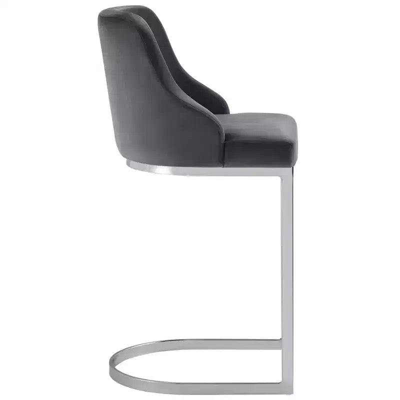 Bekrvio Set di 2 sgabelli da bar, altezza bancone 26 pollici con schienale - Base a U in acciaio rivestita in pelle PU/velluto per isola della cucina