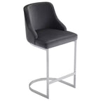Bekrvio Set di 2 sgabelli da bar, altezza bancone 26 pollici con schienale - Base a U in acciaio rivestita in pelle PU/velluto per isola della cucina