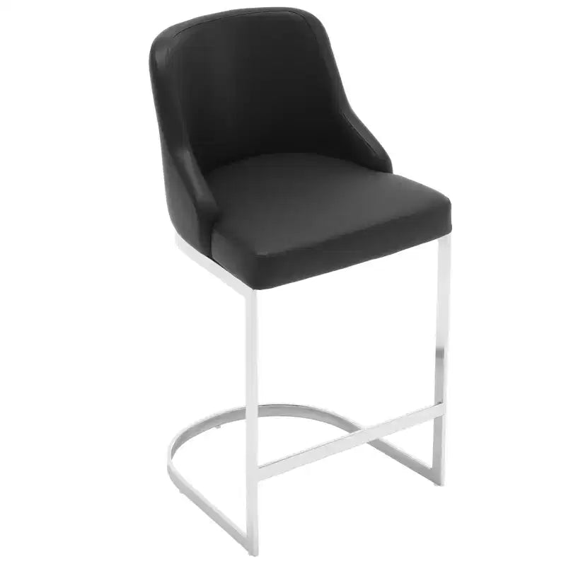 Bekrvio Set di 2 sgabelli da bar, altezza bancone 26 pollici con schienale - Base a U in acciaio rivestita in pelle PU/velluto per isola della cucina