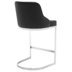 Bekrvio Set di 2 sgabelli da bar, altezza bancone 26 pollici con schienale - Base a U in acciaio rivestita in pelle PU/velluto per isola della cucina