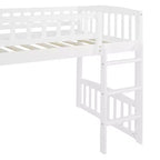 Letto a soppalco matrimoniale con scivolo e scaletta, struttura in legno per bambini e bambine