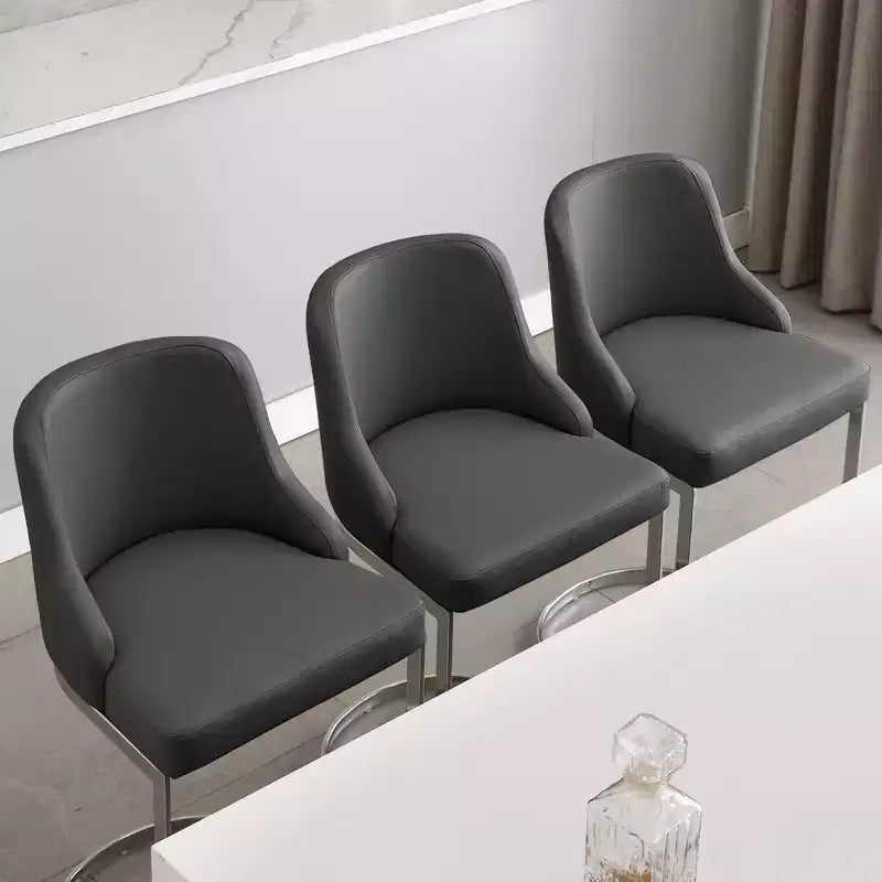 Bekrvio Set di 3 Sgabelli da Bar, Altezza 66 cm per Bancone con Schienale - Rivestimento in Pelle PU/Velluto, Base a U in Acciaio per Isola da Cucina