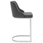 Bekrvio Set di 3 Sgabelli da Bar, Altezza 66 cm per Bancone con Schienale - Rivestimento in Pelle PU/Velluto, Base a U in Acciaio per Isola da Cucina