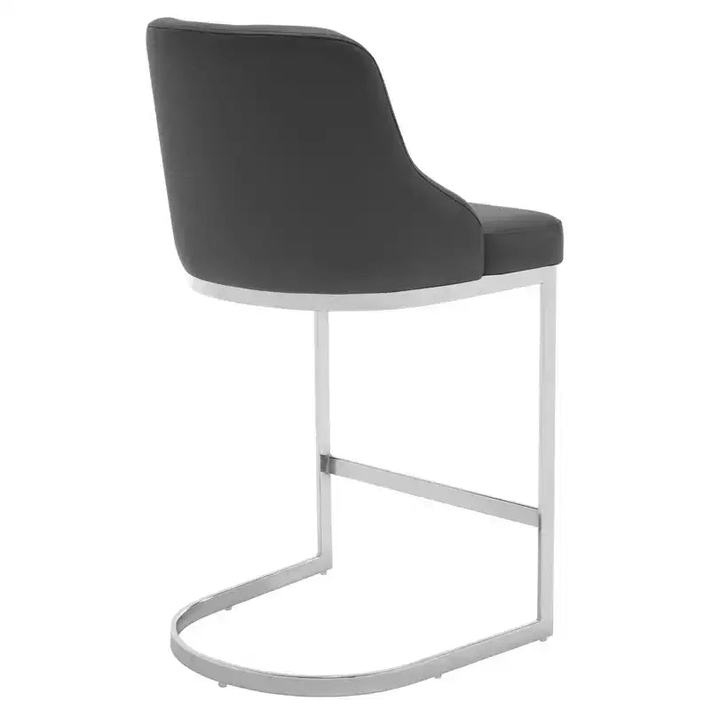 Bekrvio Set di 3 Sgabelli da Bar, Altezza 66 cm per Bancone con Schienale - Rivestimento in Pelle PU/Velluto, Base a U in Acciaio per Isola da Cucina
