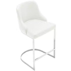 Bekrvio Set di 3 Sgabelli da Bar, Altezza 66 cm per Bancone con Schienale - Rivestimento in Pelle PU/Velluto, Base a U in Acciaio per Isola da Cucina