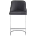 Bekrvio Set di 3 Sgabelli da Bar, Altezza 66 cm per Bancone con Schienale - Rivestimento in Pelle PU/Velluto, Base a U in Acciaio per Isola da Cucina