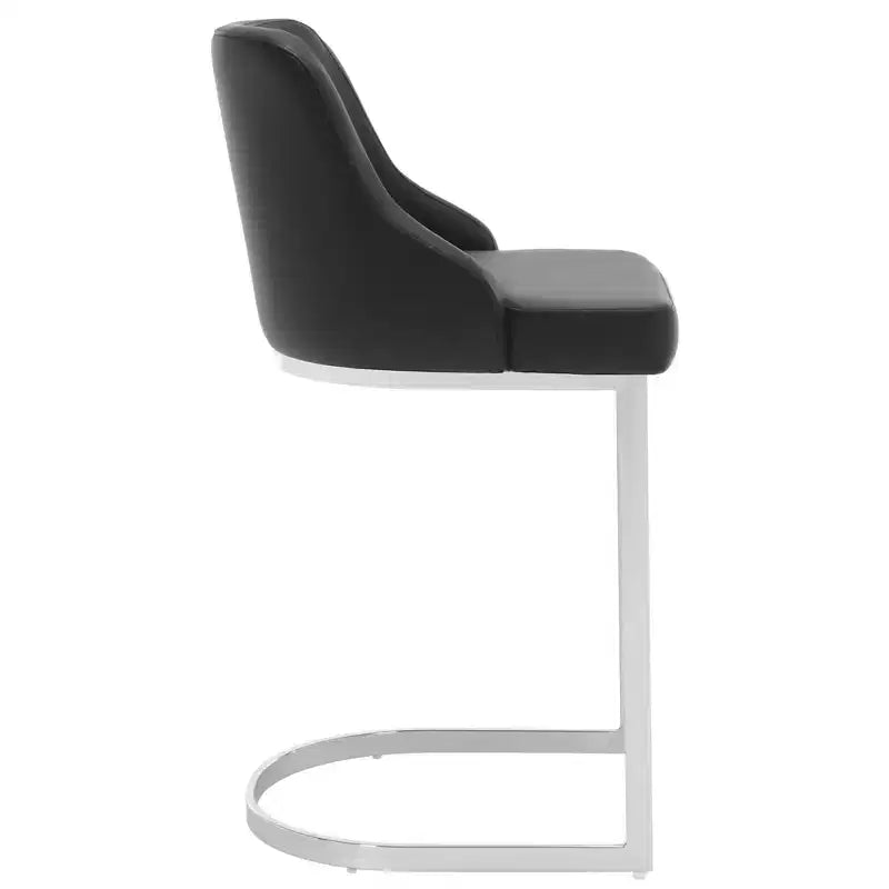 Bekrvio Set di 3 Sgabelli da Bar, Altezza 66 cm per Bancone con Schienale - Rivestimento in Pelle PU/Velluto, Base a U in Acciaio per Isola da Cucina
