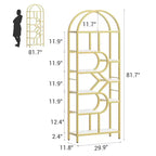 Coolmee Scaffale a 6 Livelli Aperto ad Arco, Libreria Geometria in Metallo Alta 81,7 pollici, Grande Scaffale Portaoggetti per Camera da Letto, Soggiorno, Ufficio