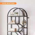 Coolmee Scaffale a 6 Livelli Aperto ad Arco, Libreria Geometria in Metallo Alta 81,7 pollici, Grande Scaffale Portaoggetti per Camera da Letto, Soggiorno, Ufficio