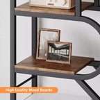 Coolmee Scaffale a 6 Livelli Aperto ad Arco, Libreria Geometria in Metallo Alta 81,7 pollici, Grande Scaffale Portaoggetti per Camera da Letto, Soggiorno, Ufficio