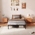 6/12 TWIN/Full Metal Platform Bed Frame, Heavy Duty Steel Slat Support, Noise-Free, Storage Space