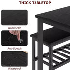 Set da Pranzo in Legno da 4 Pezzi con Panca e 2 Sedie, Set Tavolo da Cucina con Ripiano Portaoggetti, Salvaspazio