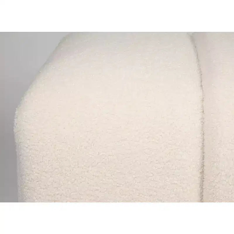 Panca imbottita in Boucle avorio contemporaneo moderno Jofran Tess