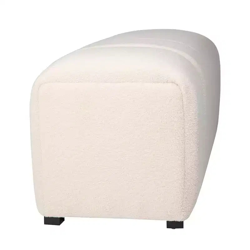 Panca imbottita in Boucle avorio contemporaneo moderno Jofran Tess
