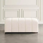 Panca imbottita in Boucle avorio contemporaneo moderno Jofran Tess
