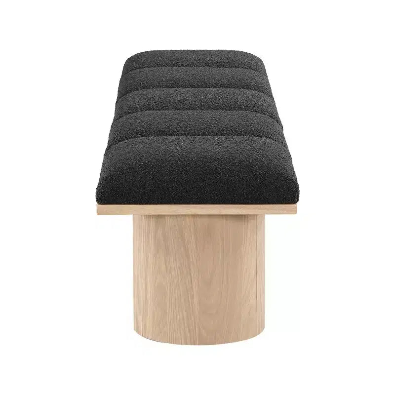 Meridian Furniture, Panca Pavilion in tessuto bouclé nero
