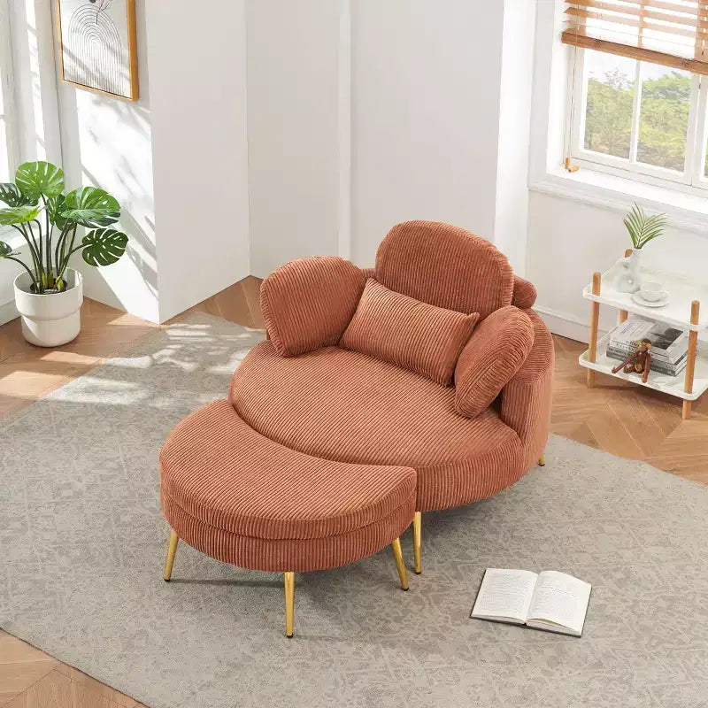 Okak Piccolo divano letto moderno con chaise longue e poggiapiedi contenitore mobile, divano poltrona imbottito per soggiorno, appartamento