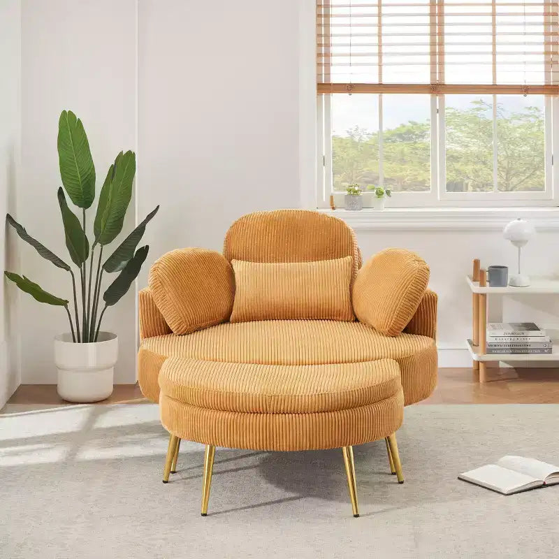 Okak Piccolo divano letto moderno con chaise longue e poggiapiedi contenitore mobile, divano poltrona imbottito per soggiorno, appartamento