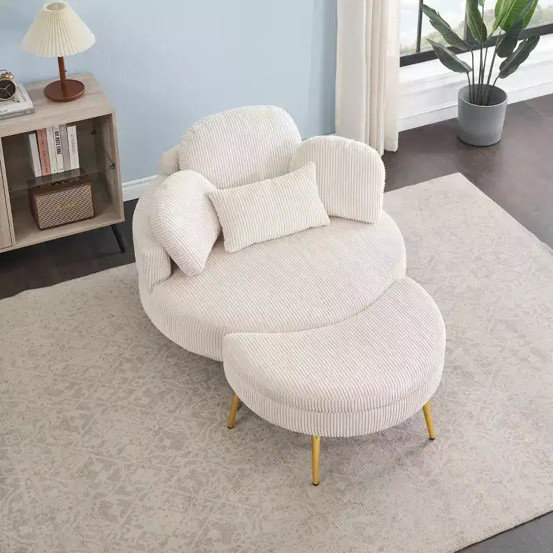 Okak Piccolo divano letto moderno con chaise longue e poggiapiedi contenitore mobile, divano poltrona imbottito per soggiorno, appartamento
