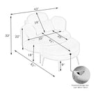 Okak Piccolo divano letto moderno con chaise longue e poggiapiedi contenitore mobile, divano poltrona imbottito per soggiorno, appartamento