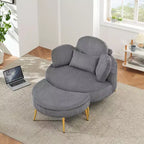 Okak Piccolo divano letto moderno con chaise longue e poggiapiedi contenitore mobile, divano poltrona imbottito per soggiorno, appartamento