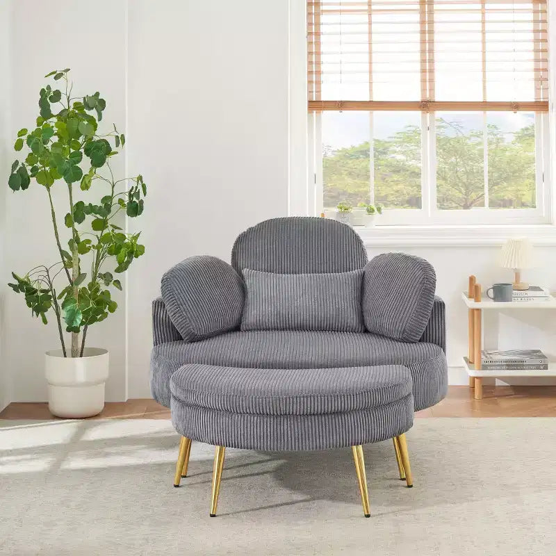 Okak Piccolo divano letto moderno con chaise longue e poggiapiedi contenitore mobile, divano poltrona imbottito per soggiorno, appartamento