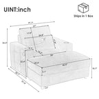 Okak Divano Letto Moderno Comodo con Chaise Longue e Pouf Contenitore Mobile, Divano Imbottito con Seduta Profonda per Soggiorno