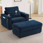 Okak Divano Letto Moderno Comodo con Chaise Longue e Pouf Contenitore Mobile, Divano Imbottito con Seduta Profonda per Soggiorno