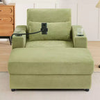 Okak Divano Letto Moderno Comodo con Chaise Longue e Pouf Contenitore Mobile, Divano Imbottito con Seduta Profonda per Soggiorno
